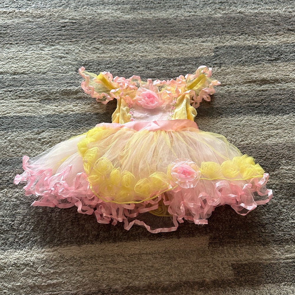 Baby Disney Store Beauty And The Beast Belle Tutu Costume One Piece Sz 12 Mon